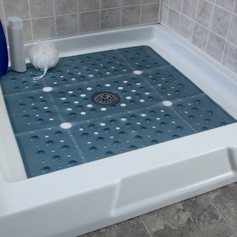 Extra Large Translucent Dusty Blue Square Shower Mat