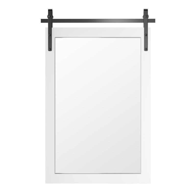 Miroir d'appoint de salle de bain Farmhouse, Blanc, 36 po x 24 po