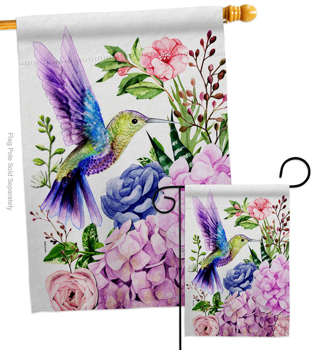 Breeze Decor Purple Hummingbird Flags Set Birds Garden Friends 28 X40 ...