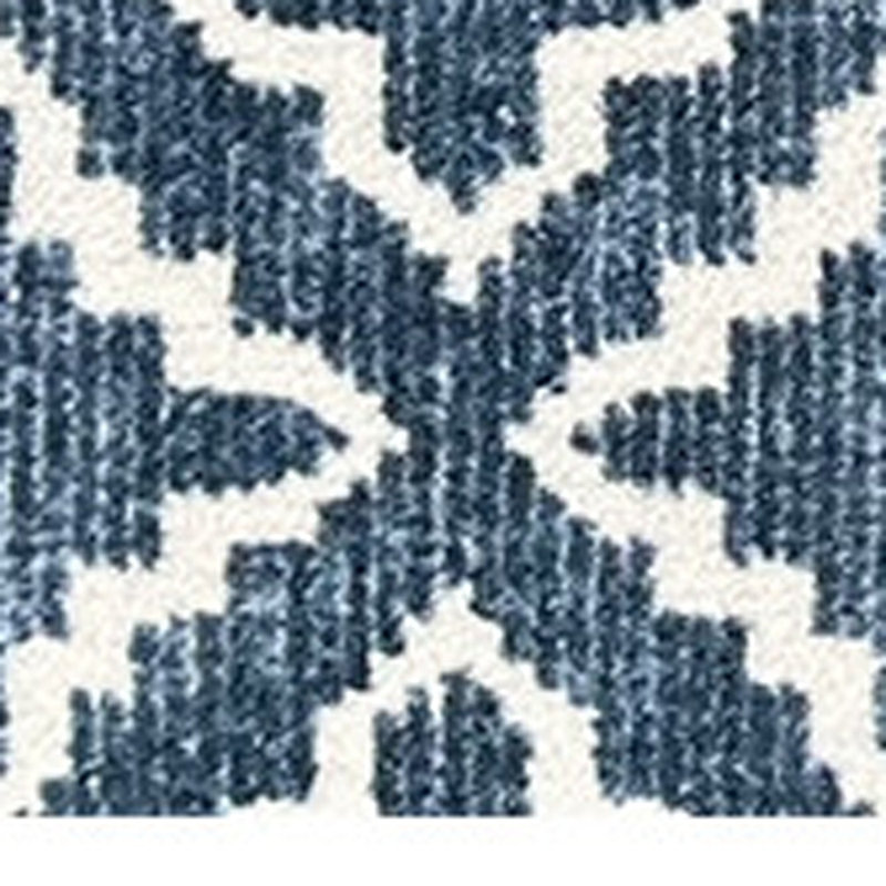 Tapis marocain touffeté à la machine 2 pi x 4 pi bleu marine avec protection UV
