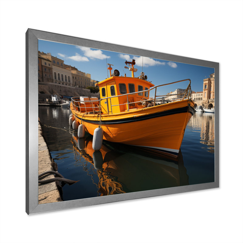 Meidell France Marseille Essence maritime II - impression, H 12 po x l 20 po x P 1 po, Cadre simple argenté