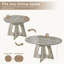 Table de salle à manger extensible ronde ovale pour 4-6 personnes avec tablette de rangement-1210014698