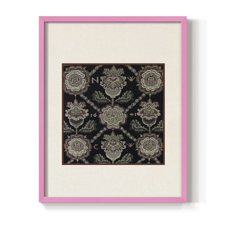Impression encadrée rétro vintage LXIX, bois massif, H 11 po x l 9 po, Rose