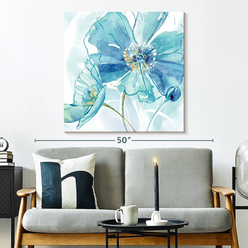 Harnek bleu printemps coquelicot I, H 33 po x l 33 po