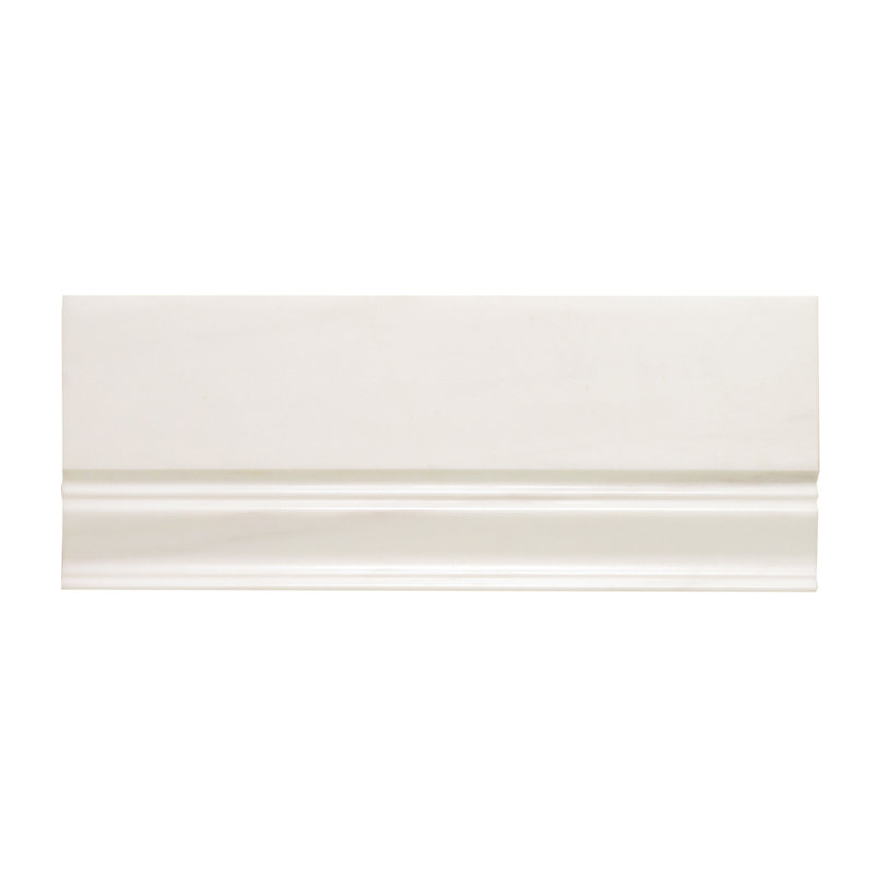 Dolomite 0.75" x 12" Polished Marble Cove Base Tile Trim in White