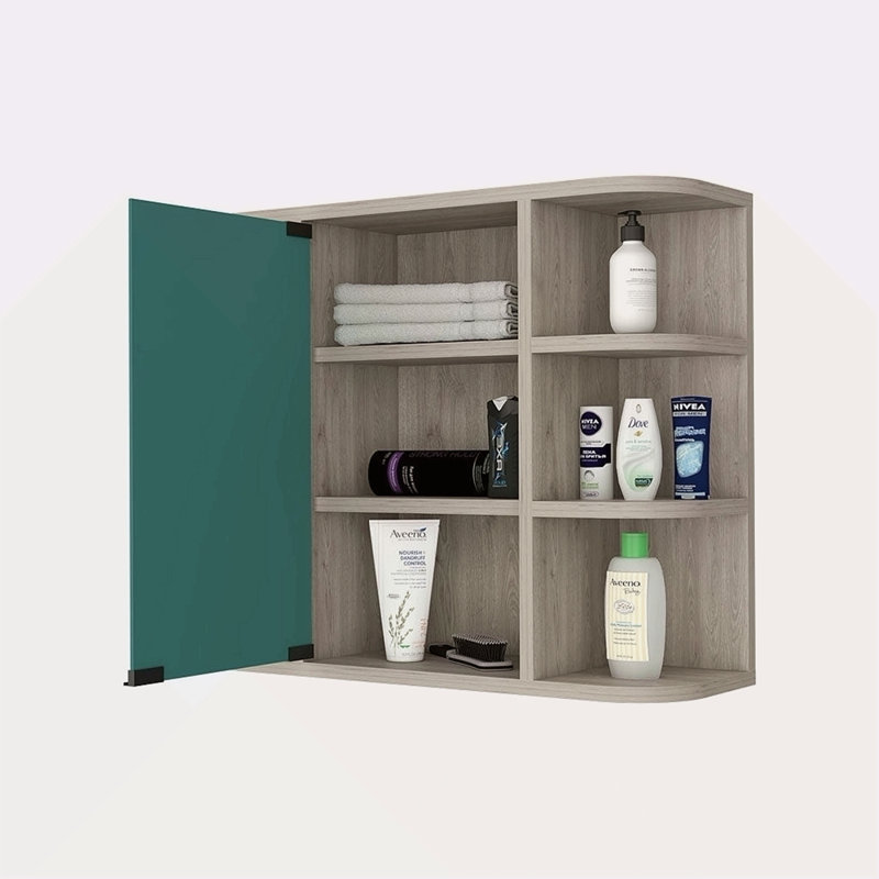 Armoire à pharmacie avec six tablettes et armoire à miroir