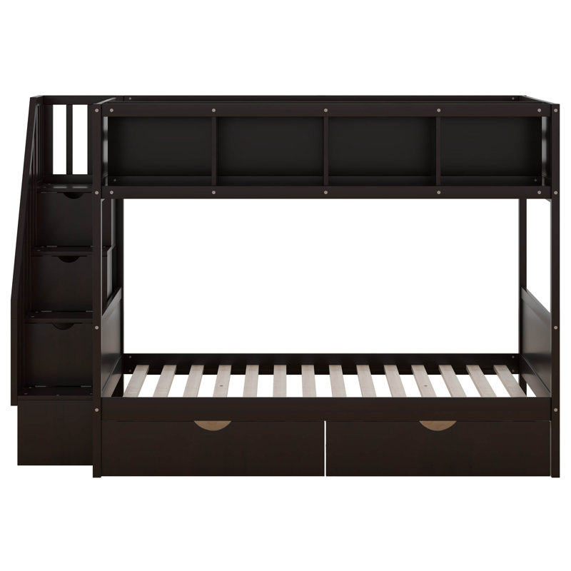 Javarrion Kids Twin Over Full Bunk Bed, Espresso