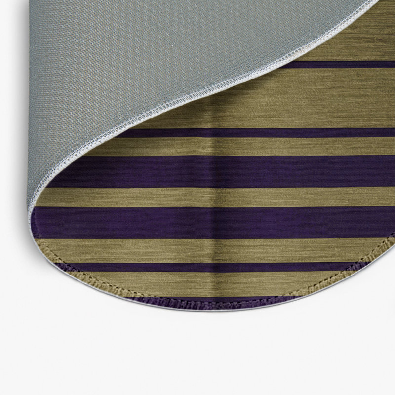 Tapis intérieur / extérieur mauve HorizontalStripes, Rond 5 pi