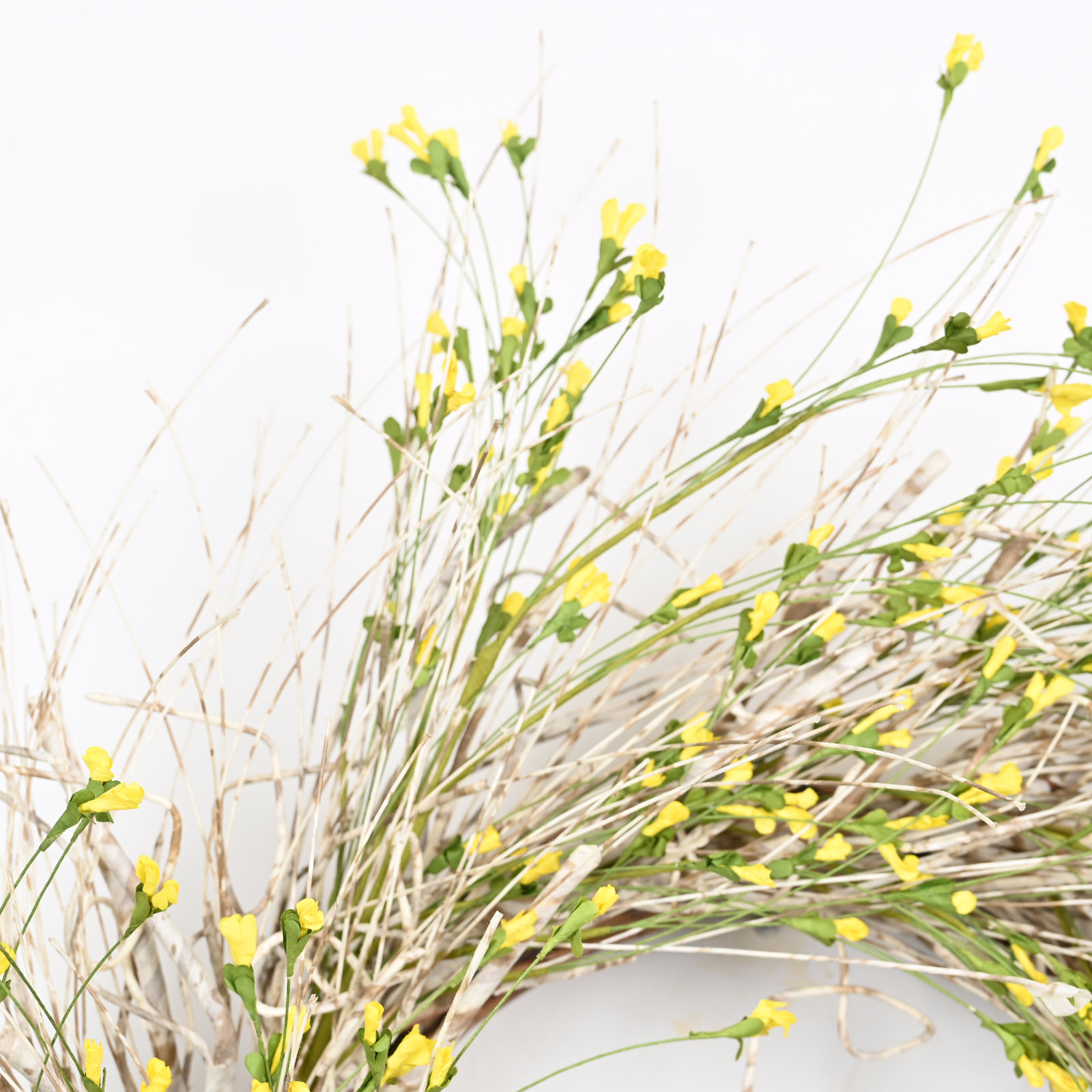 28" Handcrafted Birch, Wildflower No Holiday Wreath, Yellow