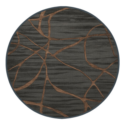 Machine Washable Abstract Black Area Rug