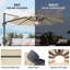 Parasol de patio extérieur en porte-à-faux à lumière DEL 11 pi avec manivelle et poids inclus Winon, parasol de piscine toutes saisons pour terrasse-50542028
