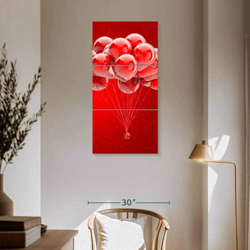 Shiny Red Balloons, H 62 po x l 30 po