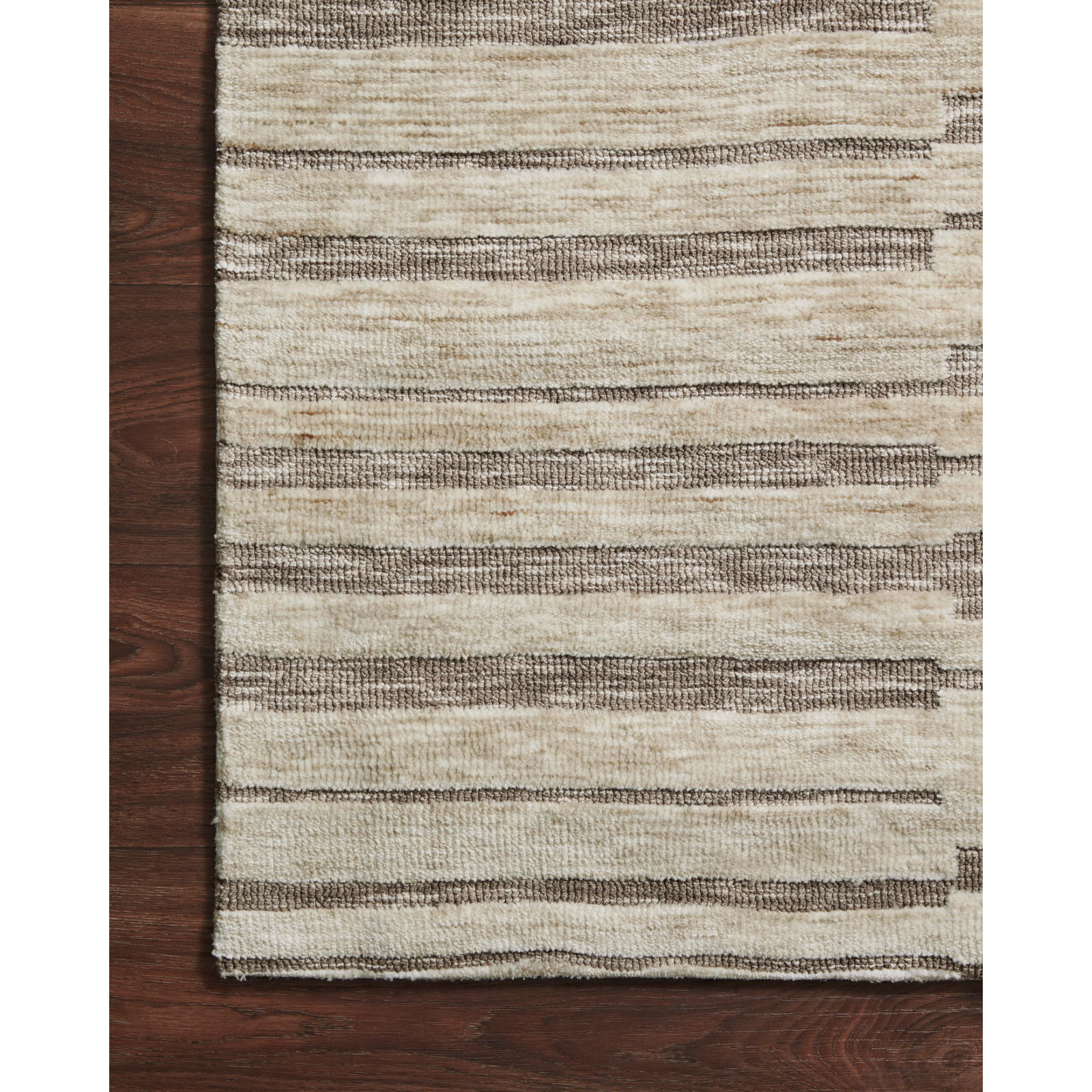 Gertie Natural Taupe Striped Rug, Rectangle 7'9" x 9'9"