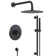 Wall Mount Pressure-Balanced Shower System,10" Rainfall Shower Head with Slider Bar Handheld Spray