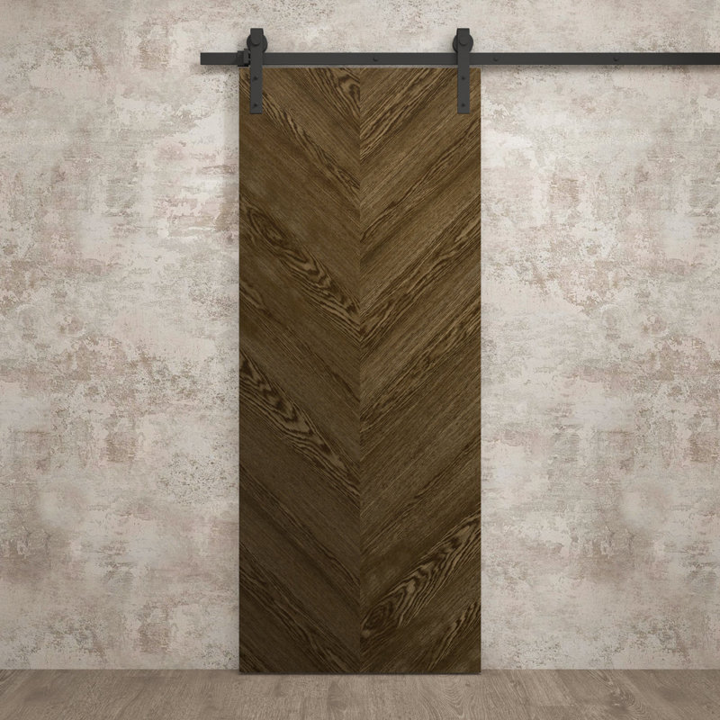 Porte de grange moderne | Ego 5005 | Ensemble de quincaillerie lourde pour rails | Portes intérieures solides, Chêne marbré