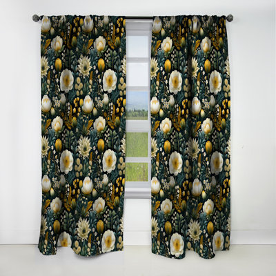 Botanical Bliss Boho Motif III - Rideau floral - Rideau occultant floral - 1 panneaux