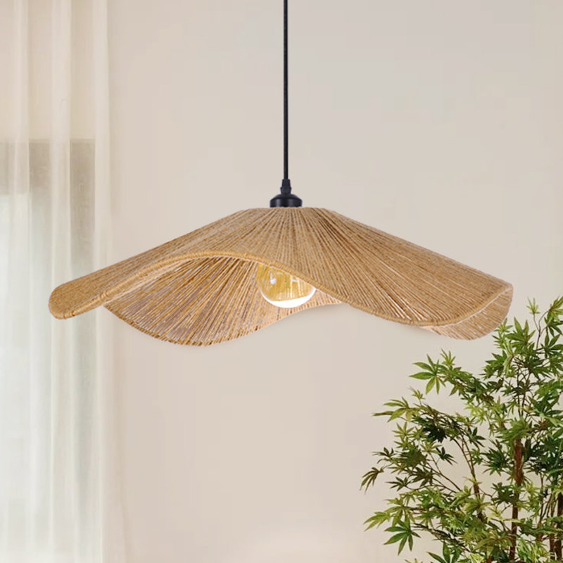 Luminaire suspendu en corde de chanvre pour salle à manger