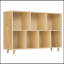 Bibliothèque en bois à 2 niveaux avec rangement à 7 cubes pour le bureau à domicile et l'organisation du salon