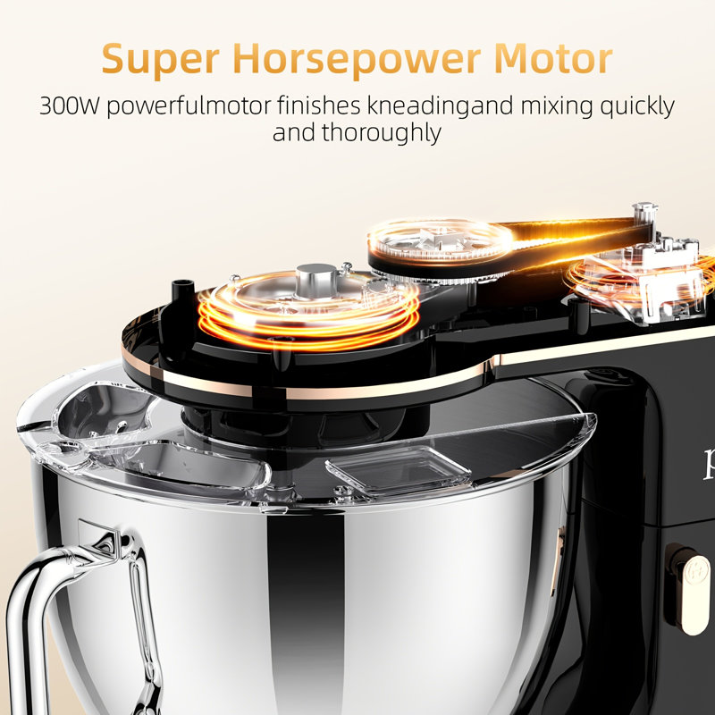 Panti 10-Speed 7-Quart Electric Stand Mixer with Splash Guard, Dough Hook, Flat Beater, Egg white separator and Whisk, Cream