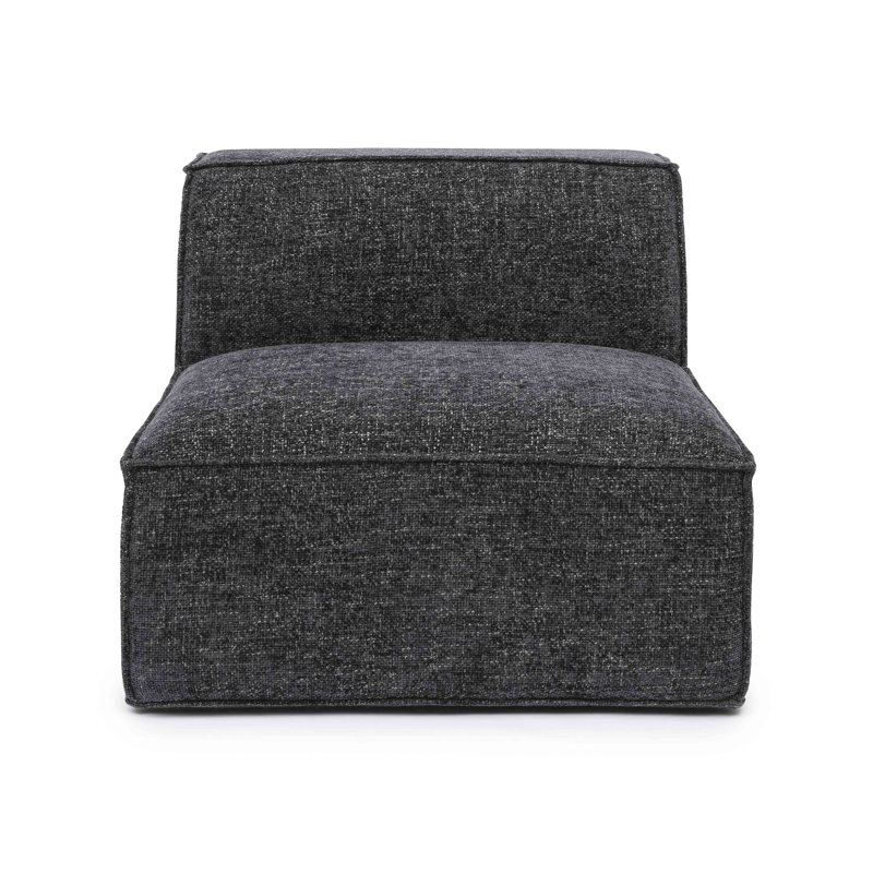 Cherylee Charcoal Chenille Basketweave Armless Chair