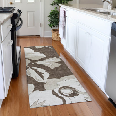 Premium Machine Washable Prisco Brown Rug
