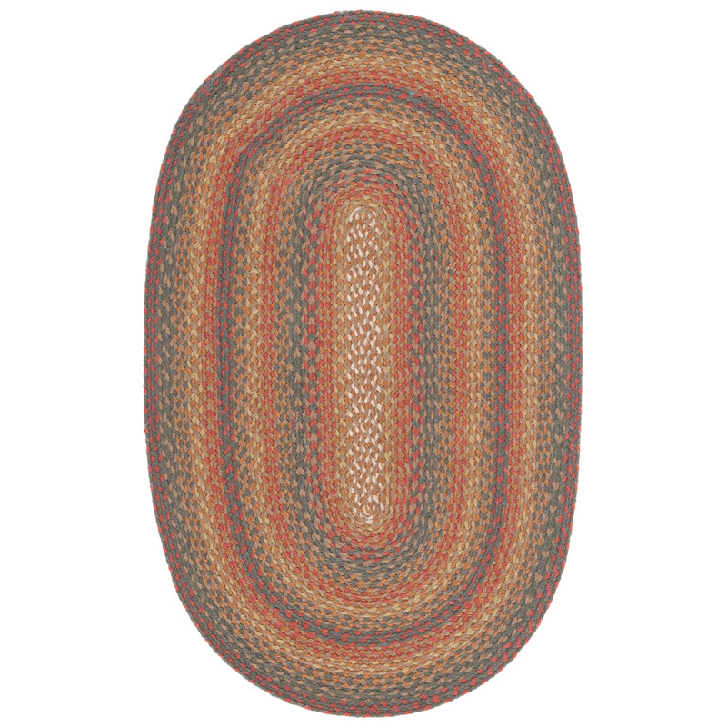 Tapis en jute tissé à plat Indyah, Ovale 4 pi x 6 pi