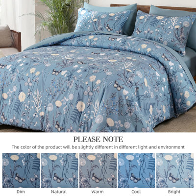 7-Piece Floral Farmhouse Style Comforter Set Soft Microfiber Bedding Set All Season