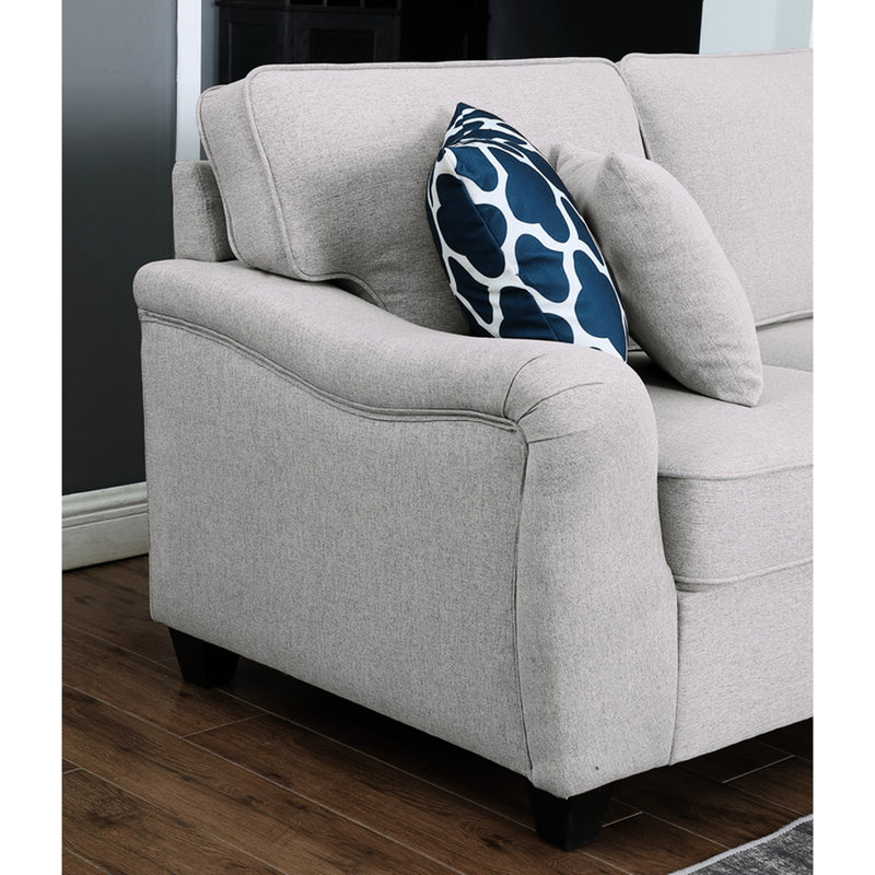 Canapé modulaire en lin gris 8 pièces - Élégant ajout de salon en forme de L 8 pièces