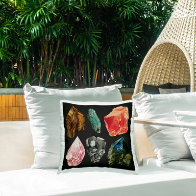 Coussin d'extérieur imprimé en cristal naturel par Grace Popp