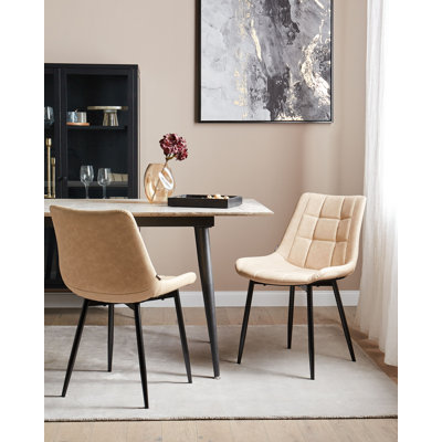 Anala 41cm H Tufted Upholstered Upholstered Back Side Chair in Beige
