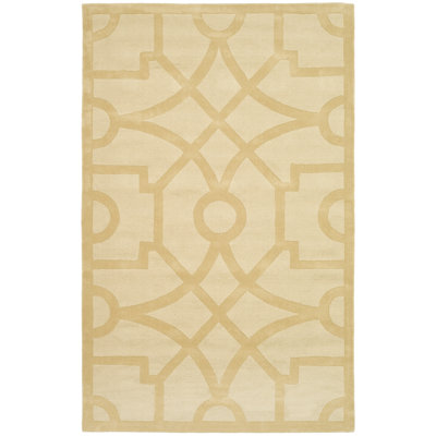 Tapis décoratif en laine Touffetée à la main à motif géométrique à chantourné Martha Stewart