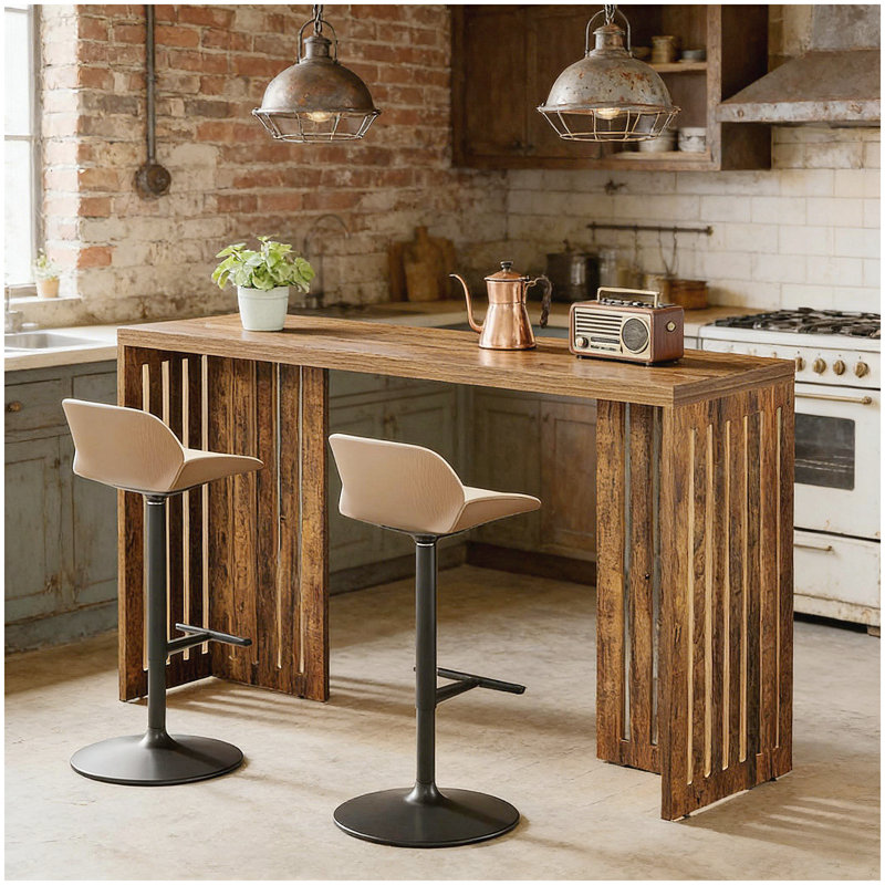 Rustic Kitchen Table,Wood Coffee Table,Rectangular Dining Table, Rustic Brown