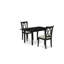 L'ensemble de table de cuisine 3 pièces comprend une table de salle à manger rectangulaire avec rallonge papillon et 2 chaises de salle à manger en tissu de lin, noir-1126426560-1126426561-1205666575