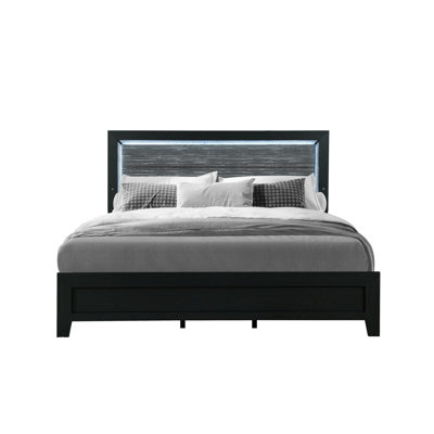 CARLOS BLACK BED WITH LED