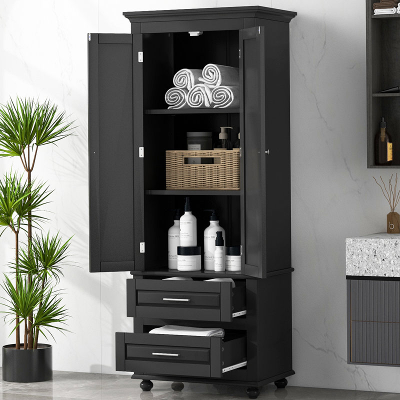 Bellamy 62.5'' Freestanding Bathroom Cabinet, Black