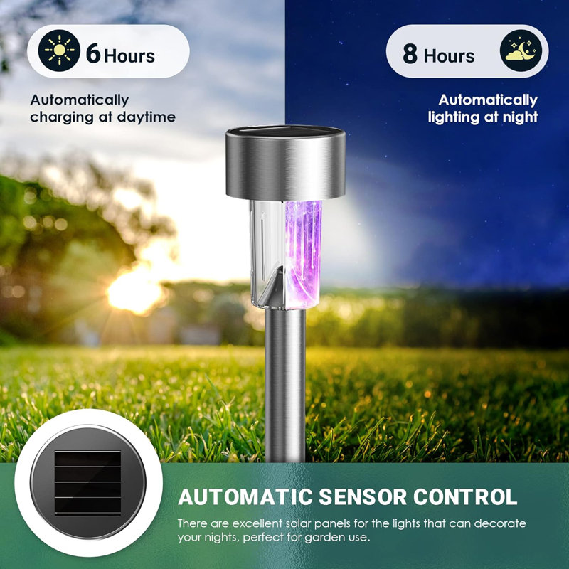 Stainless Steel Solar Powered Stainless Steel Pathway Light Pack