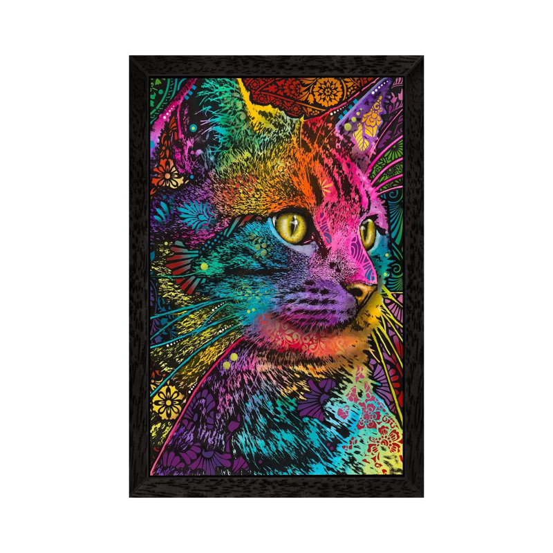 Felis by Dean Russo - Painting on Canvas, 101.6 cm H x 66.04 cm W, Black Framed