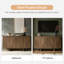 Buffet en bois manufacturé cannelé à 4 portes Martha avec tablettes réglables et gestion des câbles -1511559435