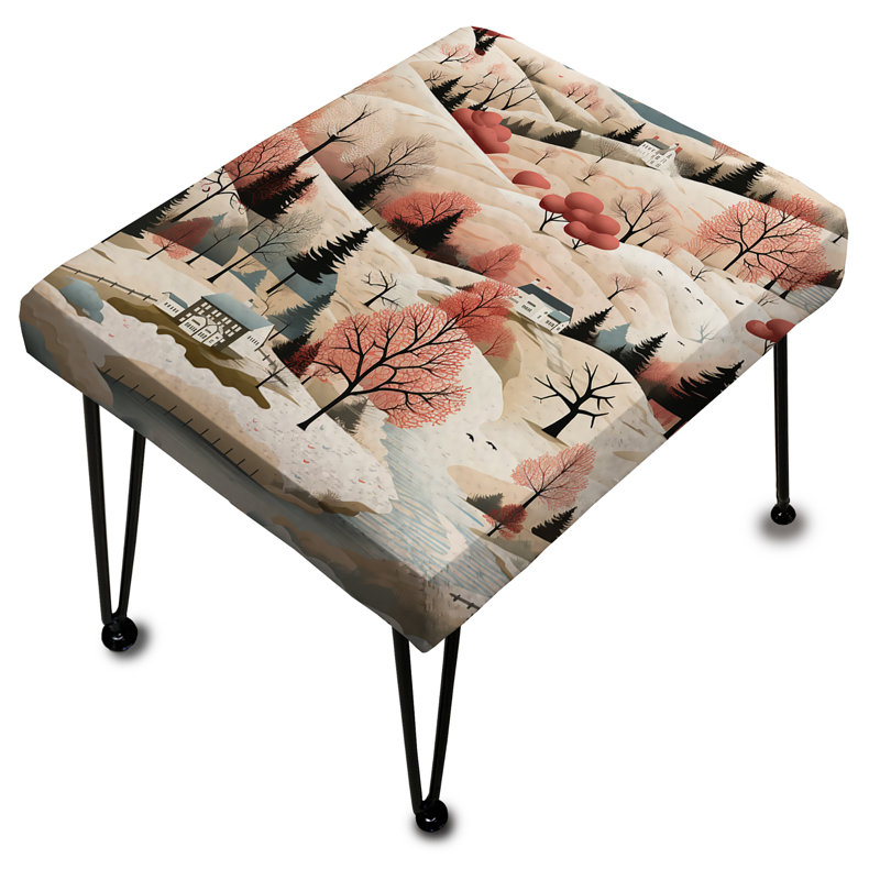 Motif scandinave d'automne - repose-pieds rectangulaire floral