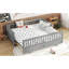 Lit plateforme simple, convertible en lit simple double, ton gris élégant et pin, structure sécuritaire pour lit d'invité, contreplaqué de pin, bords arrondis lisses, outils d'assemblage fournis-1841439103-1841439088