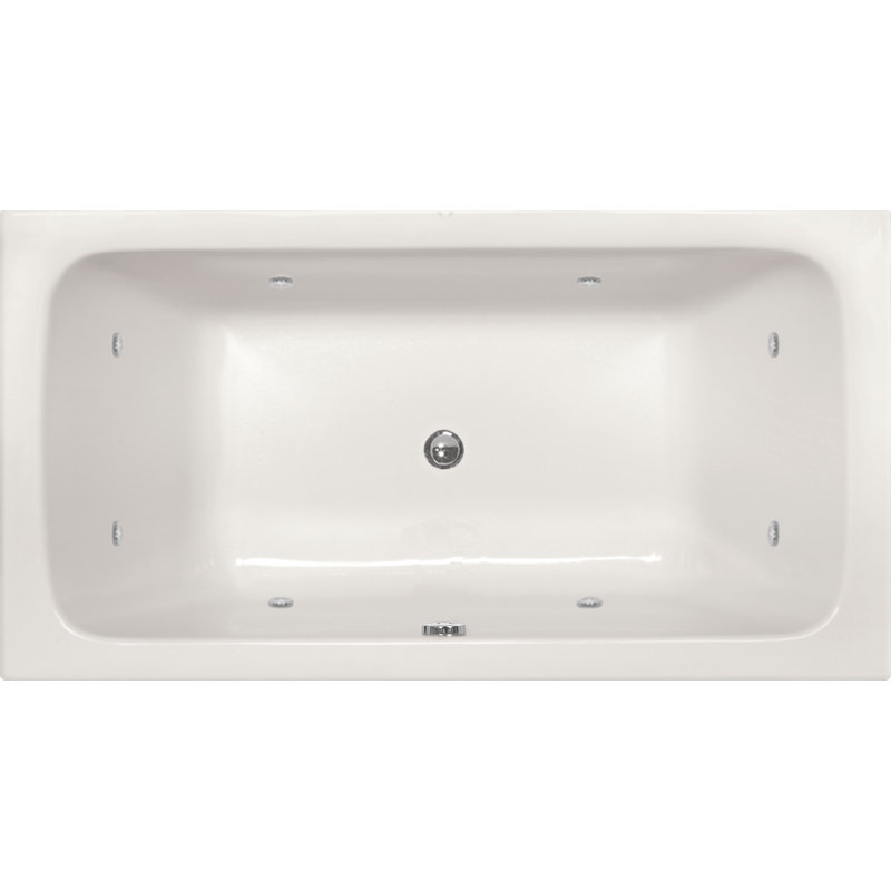 Danube 72'' x 36'' Solid Surface Bathtub, Matte White, Polished Chrome