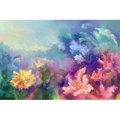 Spring Flowering Meadow by Pobytov - Wrapped Canvas Print