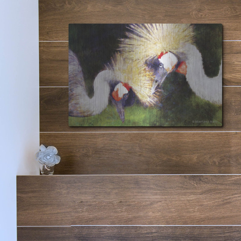 "Deux grues" par Bluebird Barn, art mural en métal "par Bluebird Barn, H 12 po x l 16 po
