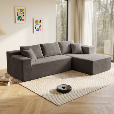Ellie Cloudy Sectional Couch With L-shape Chaise, No Assembly Required, Modern Modular Sofa With Deep Seat, Upholstered Couches For Living Room Bedroom