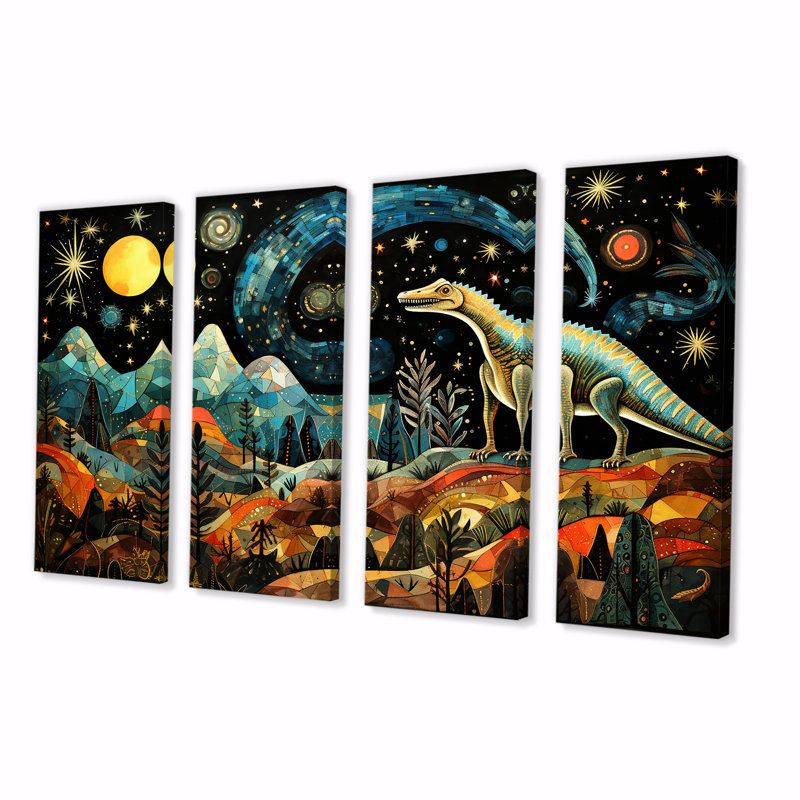 Ancienne dinosaure Legends I - ensemble d'art mural 4 pièces, H 28 po x l 48 po