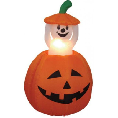 Citrouille d’halloween animée et fantôme gonflable