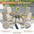 Aluminum Patio Dining Set with Aluminum Round Dining Table and 4 PVC-coated polyester Swivel Dining Chairs-1032298141
