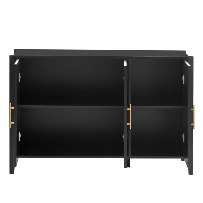 Buffets spacieux avec rangement et armoire de cuisine moderne en bois aggloméré noir