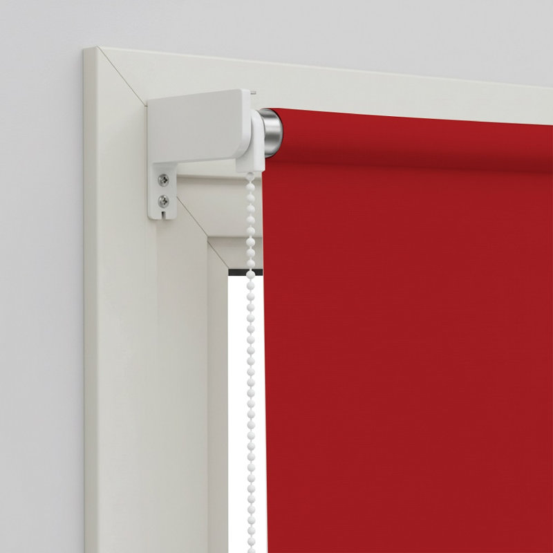Semi Sheer Daylight Roller Blind with Chrome Eyelet Detail, Red, 210 cm L x 120 cm W