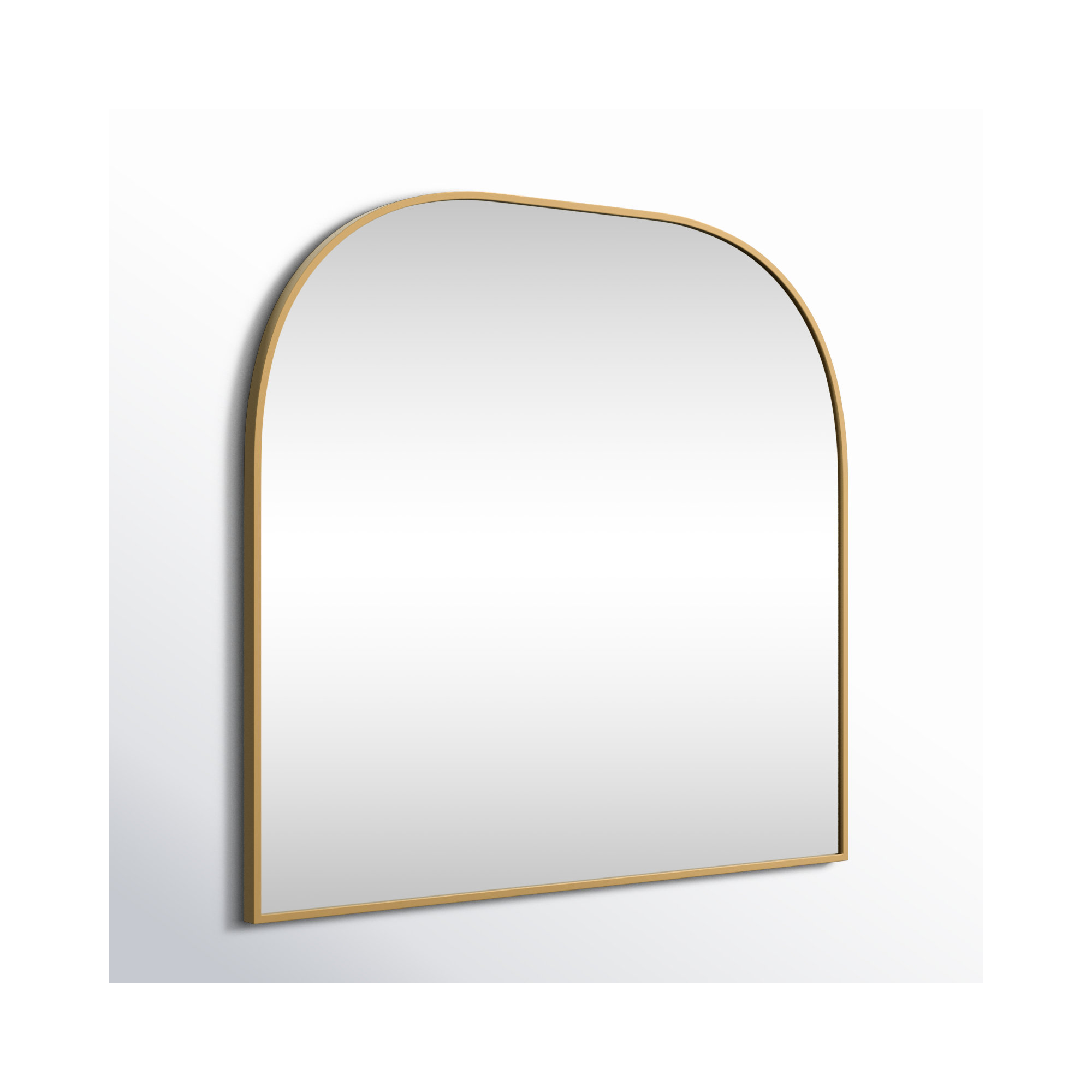 Sabine Metal Wide Arch Wall Mirror, Brass, 34" x 36"